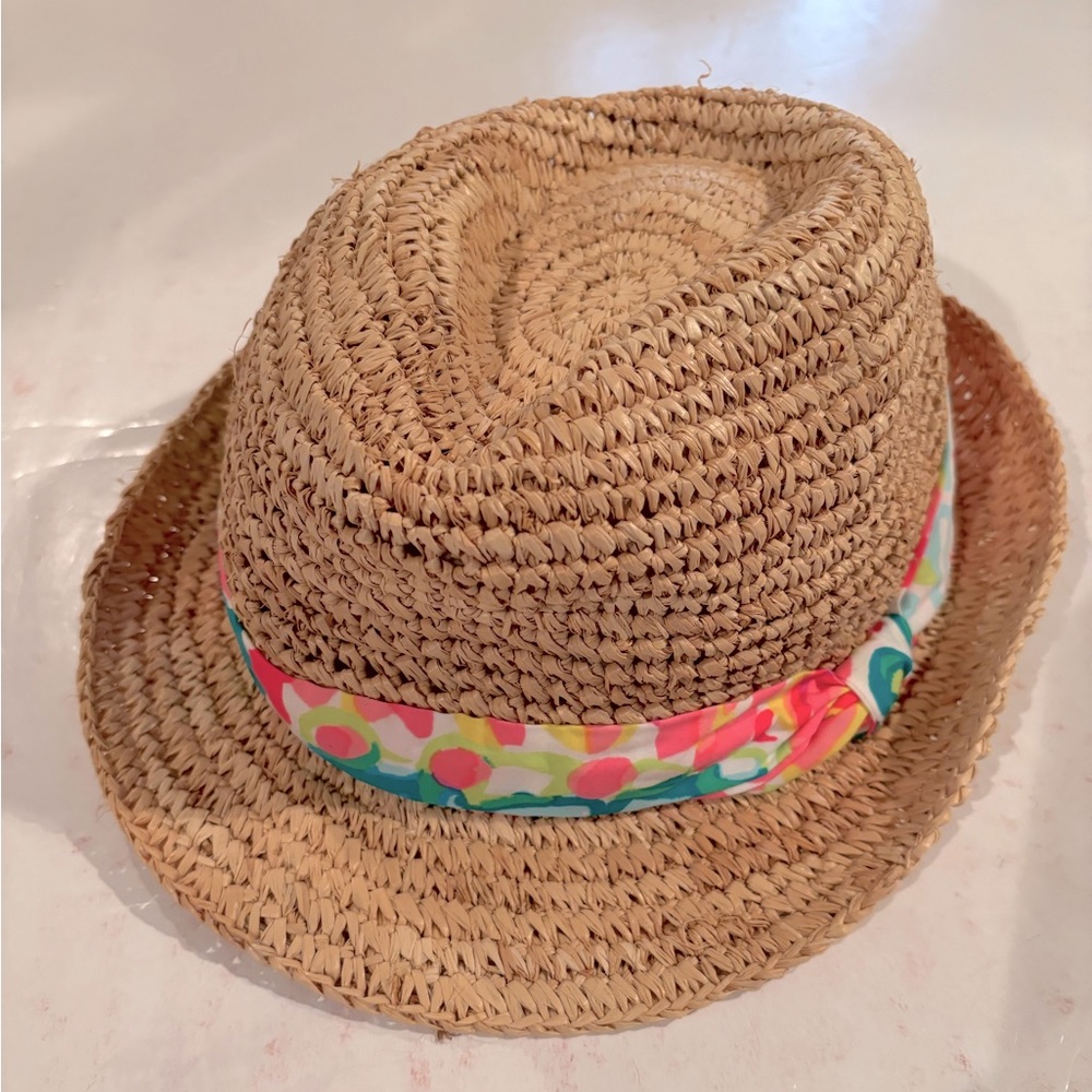 LILLY PULITZER Straw with Floral Band Fedora HAT